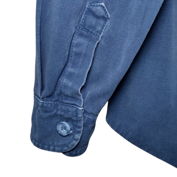 Patagonia Vintage 80s Canvas Work Shirt Cotton Blue Medium - Picture 4 of 6